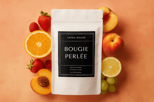 Bougie perlée en cire | Parfums Fruités